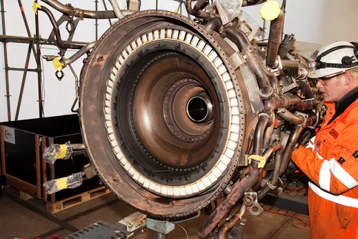 General Electric GE LM gas turbine installation